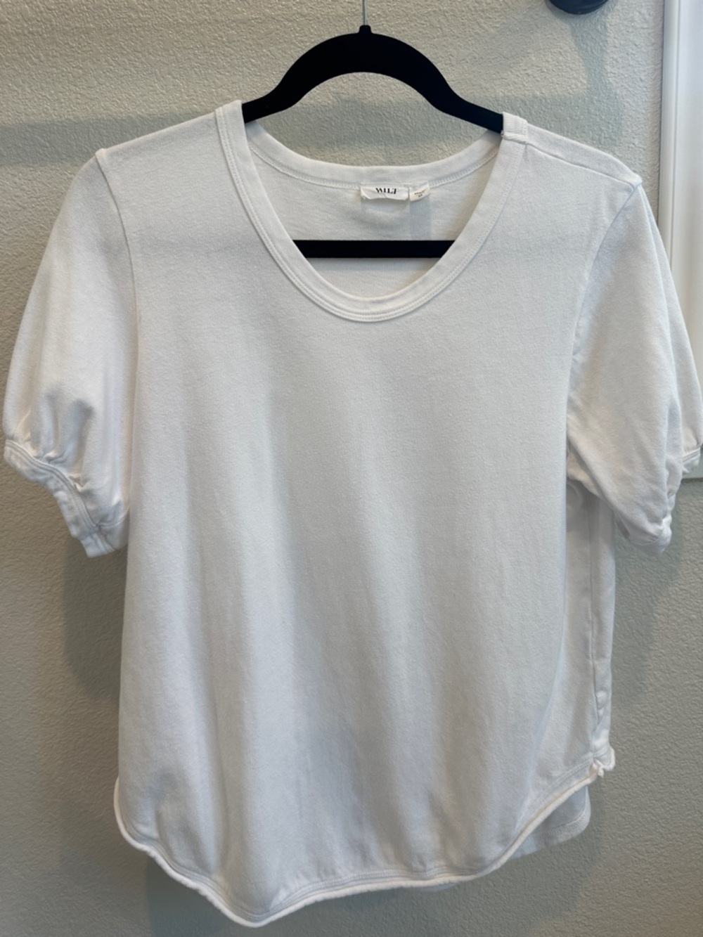 Wilt Cotton White Short Sleeve Scoop Neck Tee
